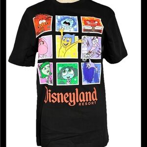 Disney Disneyland Resort Parks Inside & Out 2 Emotions Black T-Shirt X-Small,